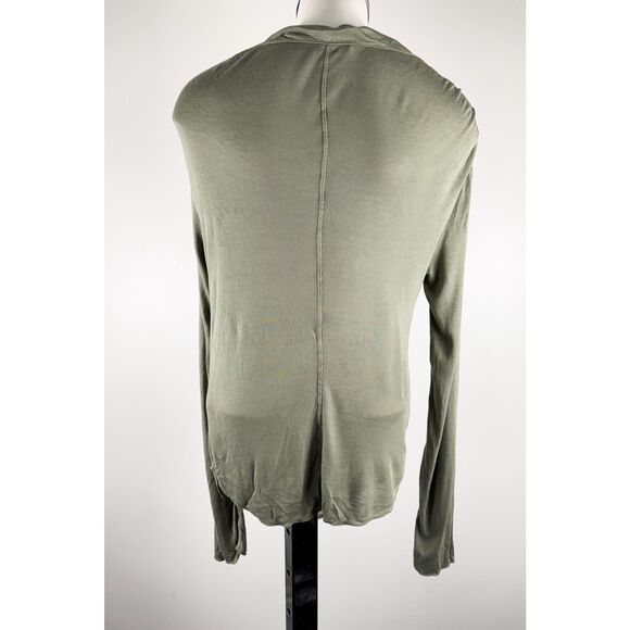 Free People Intimately Night We Met Ribbed Ruched Top Long Sleeve Large Olive - Picture 3 of 4